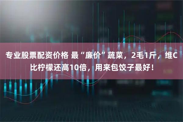 专业股票配资价格 最“廉价”蔬菜，2毛1斤，维C比柠檬还高10倍，用来包饺子最好！